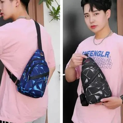 Red Black Geometric Crossbody Bag for Students & Professionals